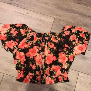 Womens Full Tilt off the shoulder crop top blouse